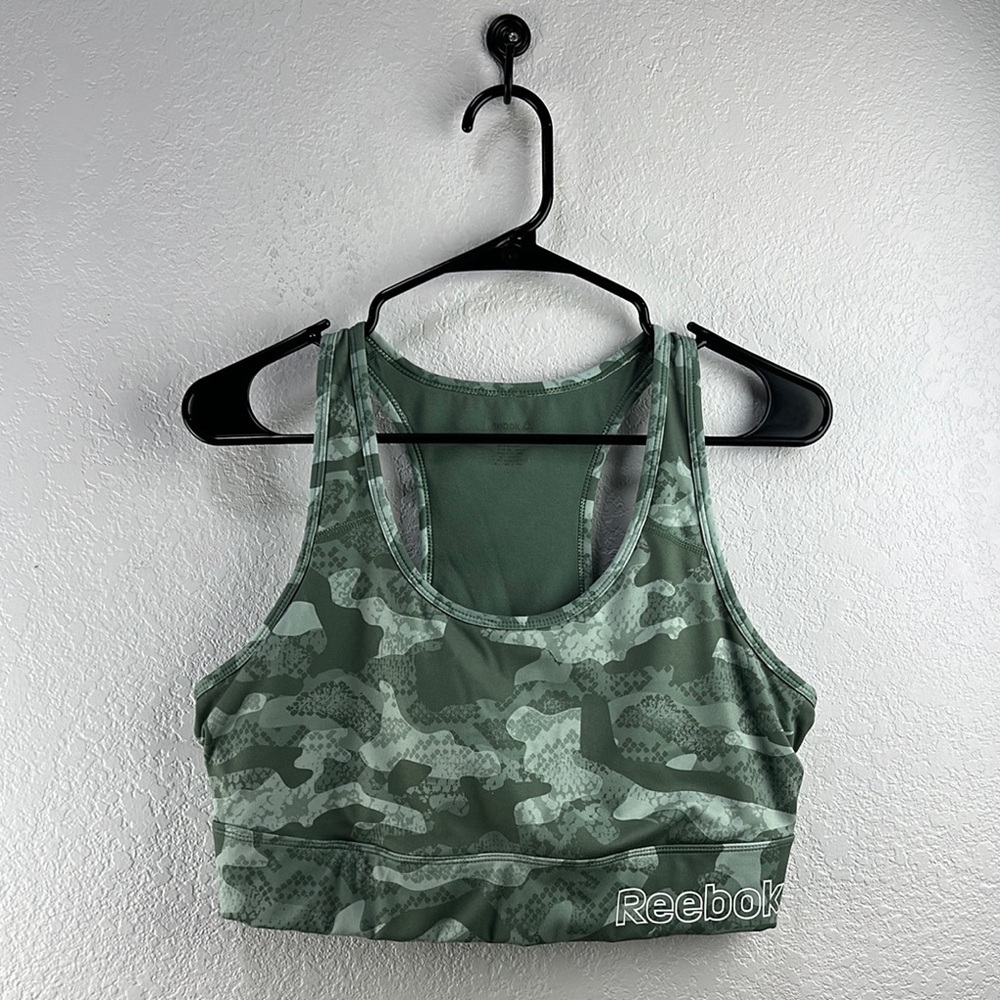 Reebok Green Camouflage Sports Bra Size XL
